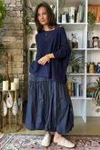 Paloma Bubble Hem Layering Dress Navy 